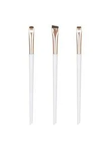 3Pcs Professional Precision Angled Brow Brushes Set, Synthetic Bristle Black Handle Eyeliner Brushes, Multi-Functional Makeup Brushes For Eyebrow, Eyeliner, Concealer, Daily Makeup & Cosmetic Travel - Multicolor - View 13