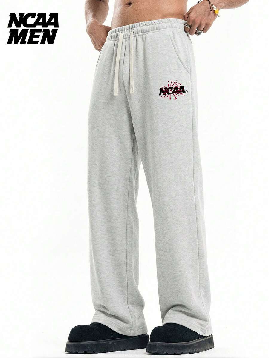 Bộ đồ đôi cho các cặp, quần nỉ ống rộng thẳng unisex, quần thể thao thường ngày, quần đôi cho bạn trai, bạn gái, chồng, vợ, quà kỷ niệm, thích hợp cho mùa xuân, hè, thu. - Màu Xám nhạt - Xem 1