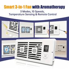 Hot And Cold Air Circulation Boost Exhaust Fan, With Silent Design, Dual Remote Control + LCD Control, 10 Adjustable Wind Speed Settings, Intelligent Constant Temperature Operation, Built-In DIY Aroma Diffuser, Suitable For Whole-House Use - US A Type Plug(110-127V) - View 6