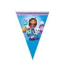 Gabby's Dollhouse 10pcs Gabi Doll House Theme Birthday Party Triangle Flag Decoration Set, Bunting - Multicolor - View 5