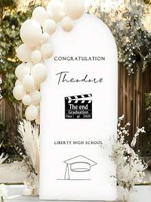 Customizable Graduation Party Arch Decor - Can Personalize With Name, Date Or Text. Suitable For Photo Booth, Family Gathering And Graduation Party; Great For Soon-To-Graduate Or Graduated Students. Can Serve As Holiday Background And Photo Prop For Graduation Celebration, Also Suitable For Home And Room Decor. - Multicolor 01 - View 8