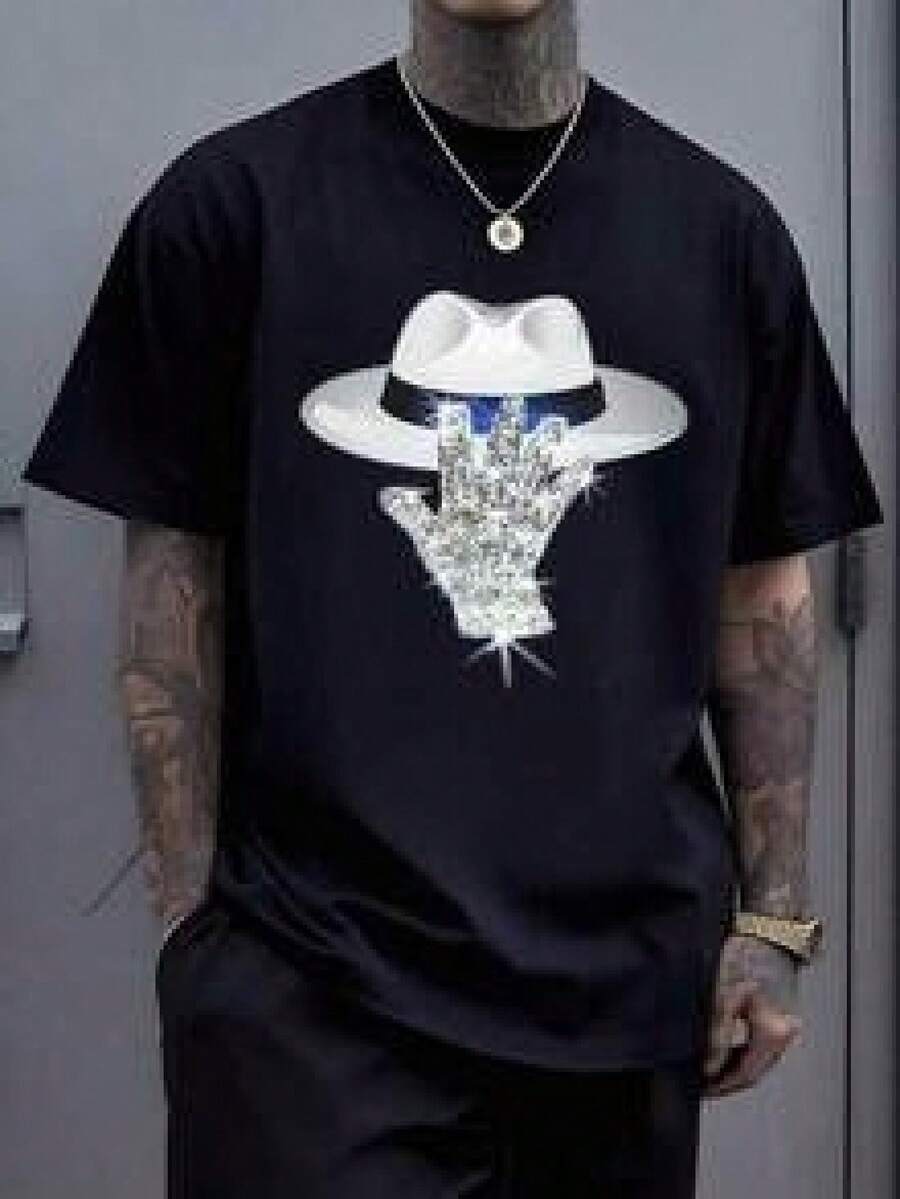 Jacksons Glove Graphic-Shirt Vintage 90s Tee Jacksons T-Shirt Unisex,2026 Jacksons King Of Pop Rap Style T Shirt - 黑色18 - 查看 1