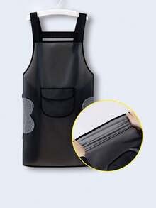 1pc TPU Waterproof & Oil-Resistant Fashionable Wipe-Clean Kitchen Apron, Suitable For Men & Women, For Cooking, Cleaning, Gardening And Hairdressing, With Pockets - Multicolor - View 2