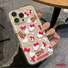 Miniso 名创优品 Hello Kitty 蝴蝶结透明 TPU 手机壳，适用于 iPhone 17/17 Pro/17 Pro Max/17 Air/16/15/14/13/12/11/X 系列，iPhone 17 Pro Max 手机壳，iPhone 17 Pro 手机壳，iPhone 17 手机壳，圣诞礼物，女朋友 - 無色 - 查看 5