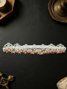 jralon 3pcs/Set European And American Style Baby Embroidered Floral Elastic Lace Soft Adjustable Headbands, Sweet Retro Headwear Set, Newborn Gift, Baby Shower, Mother's Day, Graduation Photo Props - Multicolor - View 6