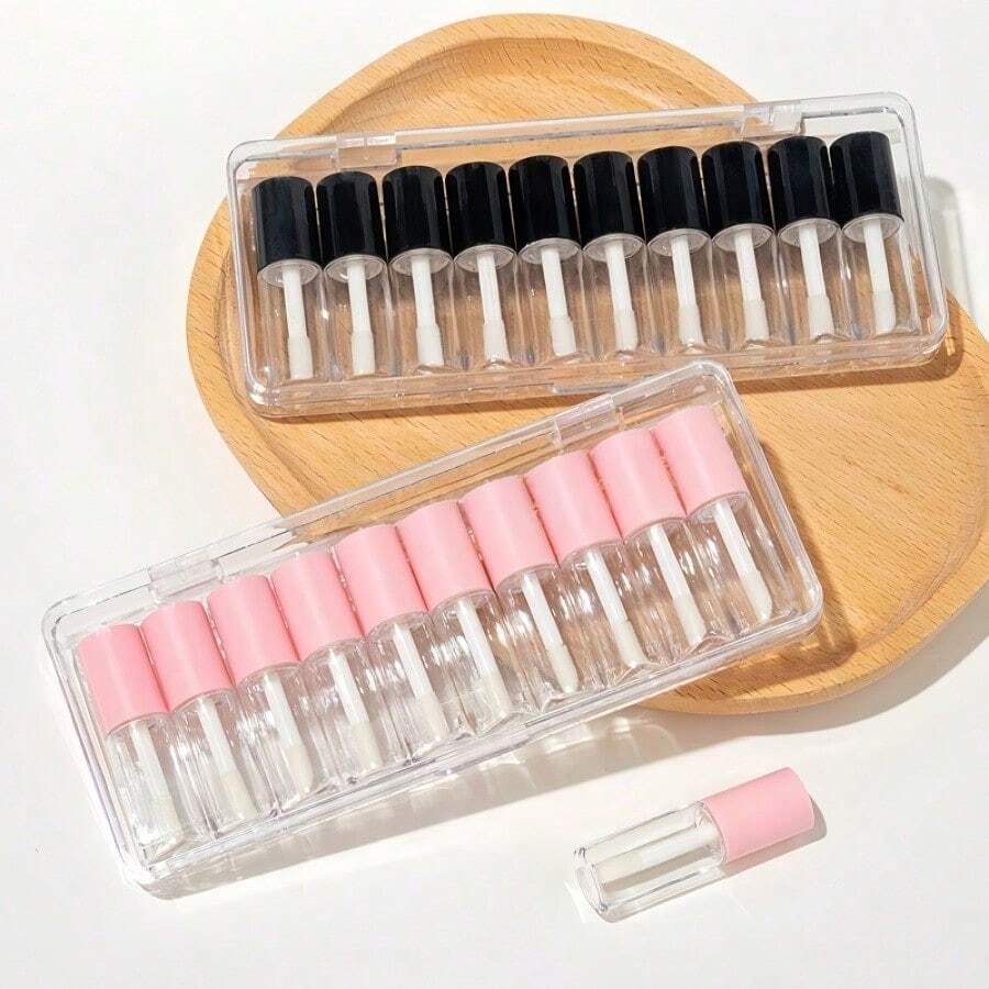 10pcs 4ml Plastic Lipstick Tubes, Cosmetic Storage, Affordable Vanity Decor, Bedroom Makeup Accessories, Cheap Christmas Gift, Cosmetic Tools, Special Offer, Women Gift, Christmas Present - Multicolor - View 1