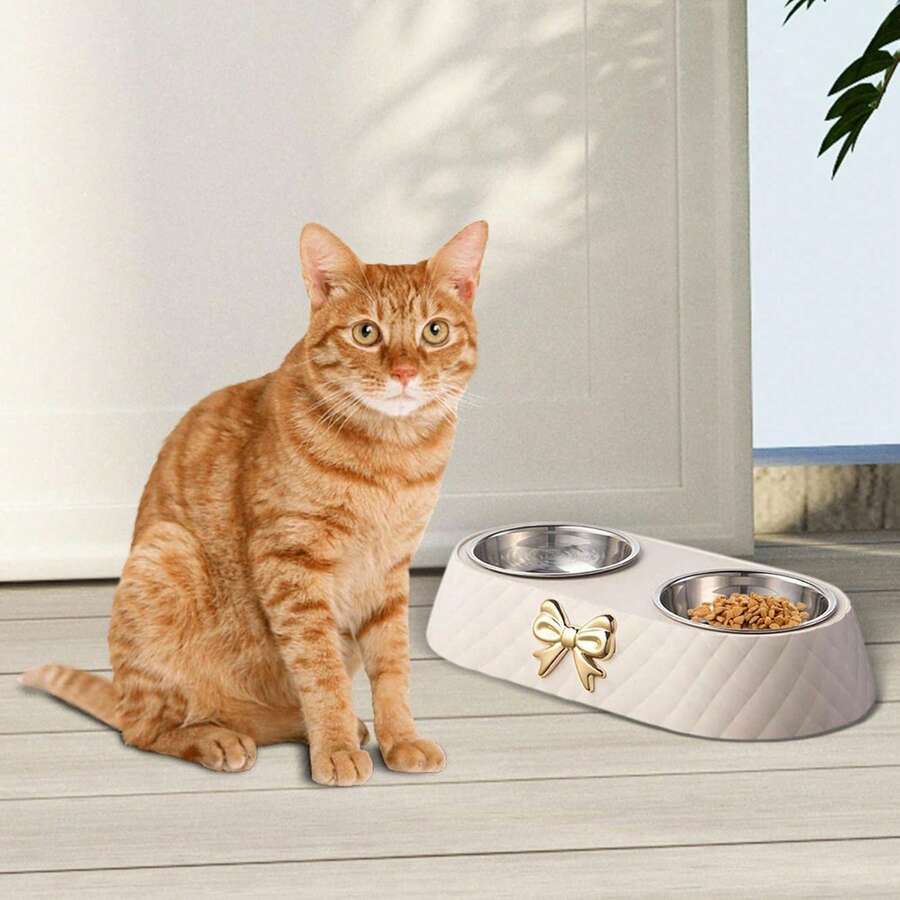 1 bát ăn và uống nước bằng thép không gỉ cho chó, có đế chống trượt, thích hợp cho mèo và chó nhỏ. - 1 lít - Xem 1