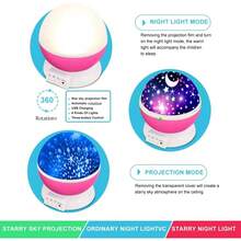 Projector Night Lights Kids, Birthday Gifts 1-4-6-14 Year Old Girl Boy Kids Bedroom, Glow In Dark Stars Moon Child Asleep Peacefully - Hồng - Xem 6