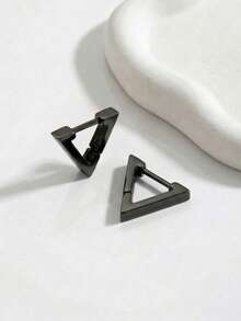1 Pair Geometric Triangle Women's Earrings, Stainless Steel Waterproof Fade-Resistant Hypoallergenic Earrings, Gold Minimalist Luxury Geometric Triangle V-Shape Inverted Triangle Polished Ear Clips, Suitable For Daily Commute, Workplace, Dating, Friends Gathering, Party, Vacation, Matching With Suits, Shirts, Dresses, T-Shirts, Valentine's Day, Mother's Day, Christmas, Birthday Gift For Girlfriend - Multicolor - View 6