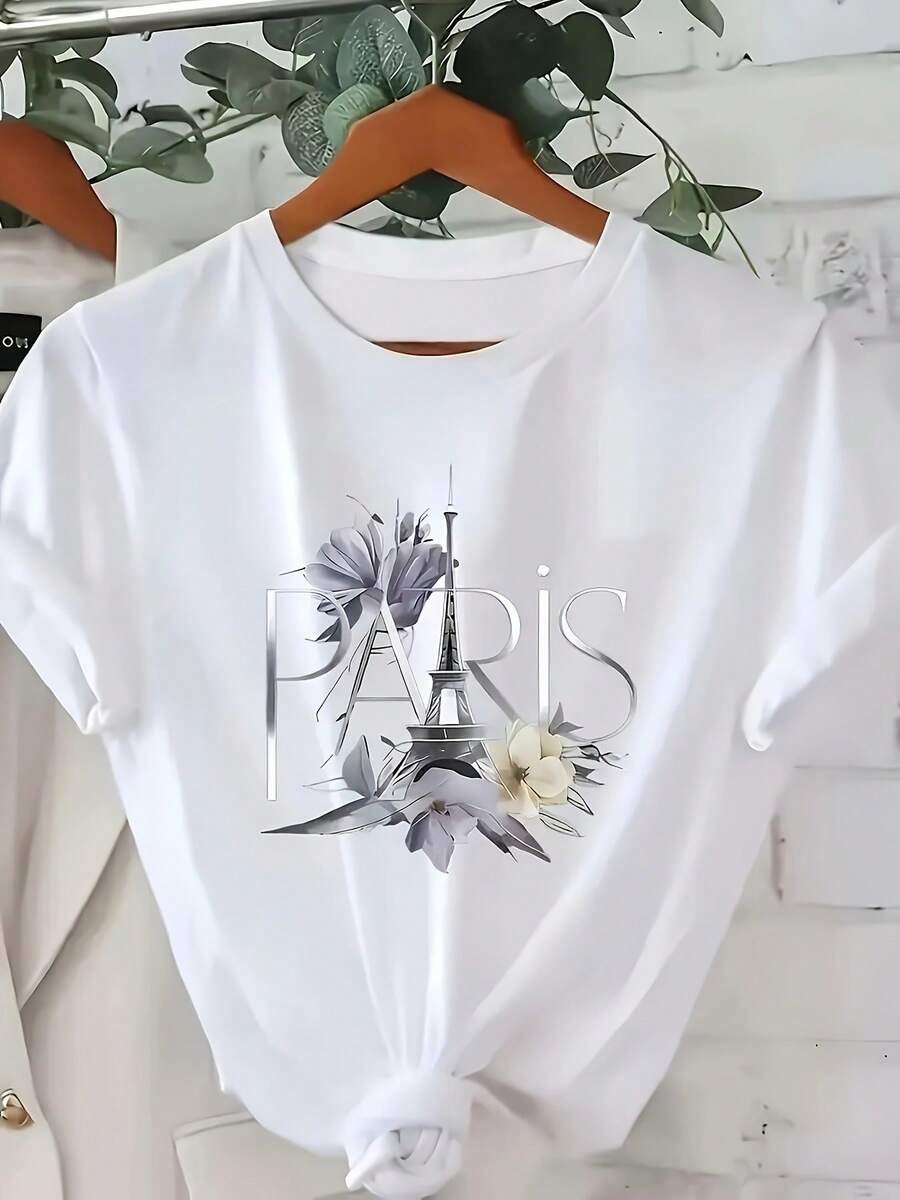 ChristmasSpring And Summer Casual Short Sleeve-Shirt, Women'sHot Item