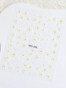 3Sheets Bee Daisy Flower Nail Art Stickers 3D Embossed Self-Adhesive Decals Spring Summer Floral Manicure - Multicolor - View 5
