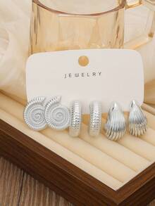 3/9 paires de boucles d'oreilles en résine argent bohème pour femmes, boucles d'oreilles créoles en forme de larme avec étoile de mer et coquillage. Bijoux pour porter au quotidien, en vacances d'été. Cadeau d'anniversaire pour maman, petite amie et amies - Argent - Voir 6