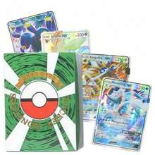 300张完整英文卡牌（V系列、Vmax、GX稀有卡），做工精美，高生命值和战斗力，动漫、游戏、周边商品、生日和节日派对的必备礼物 - 彩色 - 查看 7