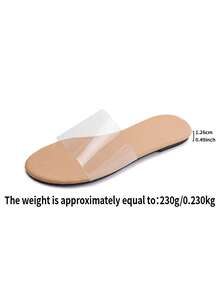 Women's Fashion Transparent Plus Size Slide Sandals, Comfortable & Soft, Suitable For Beach, Casual Gatherings And Daily Wear - Apricot - View 7