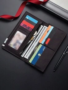 SHABILI Ví nam, kiểu dáng mỏng, gập đôi, dung tích lớn, đựng danh thiếp, ví tiền, ví da nam, ví dài, ví du lịch, ví mùa hè màu đen, quà tặng lễ hội, quà tốt nghiệp, quà tặng tri ân giáo viên, quà sinh nhật, quà tặng mẹ, quà tặng Ngày của Mẹ - Cà phê - Xem 2