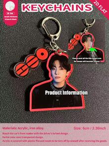 K-Pop风格，RM，JIN，J-HOPE，JIMIN，V，JUNG/KOOK，防弹少年团，ARMY，ARIRANG，亚克力钥匙扣吊坠，个性化汽车/卡片/包包挂饰，男女皆宜，圣诞节，万圣节，节日礼物。 - 彩色 - 查看 12