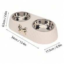 1 bát ăn và uống nước bằng thép không gỉ cho chó, có đế chống trượt, thích hợp cho mèo và chó nhỏ. - 1 lít - Xem 2