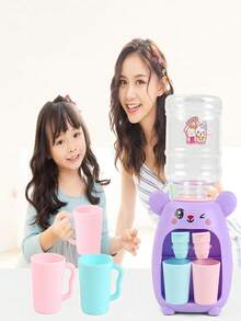1件迷你兒童模擬飲水機玩具，親子互動遊戲，可愛迷你飲水機玩具，培養兒童手眼協調能力與動手能力，廚房玩具，非常適合作為兒童遊戲室禮物 - 彩色 - 查看 4