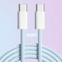 USB C Cable, 3 Packs 3.3/6.6FT 60W USB C To USB C Charger Cable Braided Colorful Type C Fast Charging Cable Cord Compatible With IPhone17/16/15/Pro/Max/Plus/ Pro/Air/Galaxy/Android/Laptop - Multicolor - View 12