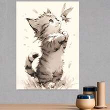 Arte en lienzo plano 2D, sin marco, diseño plano 2D, pieza única, perfecto para regalos de San Valentín y festivos. Una gran pieza decorativa para oficinas, cafeterías, bares y varios diseños de interiores, adecuado para cocinas y salas de estar. - Enmarcado - Ver 4