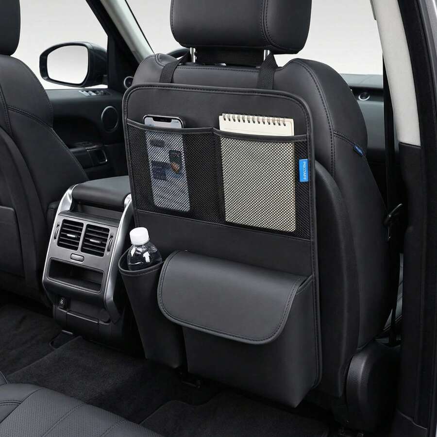 Túi treo sau ghế ô tô cho trẻ em, túi đựng đồ đa năng bằng da gắn sau ghế ô tô, túi đựng điện thoại và cốc gắn sau ghế ô tô. - Nhiều màu - Xem 1