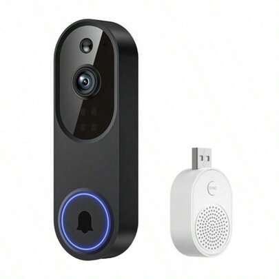 كاميرا جرس الباب اللاسلكي، يدعم WiFi 2.4 جيجاهرتز، كشف بشري بالذكاء الاصطناعي، اتصال صوتي ثنائي الاتجاه، رؤية ليلية، تنبيهات فورية، تخزين فيديو سحابي مشفر، بطارية قابلة للشحن، كاميرا جرس باب لاسلكي ذكي مع كشف بشري بالذكاء الاصطناعي وتنبيهات فورية