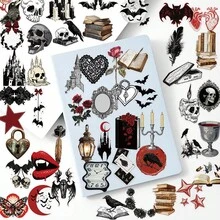 50 pièces Autocollants imperméables créatifs "A Court Of Eternal Night", convenant pour ordinateur portable, bouteille d'eau, ordinateur, planche de skate, guitare, réfrigérateur, bagage, scrapbooking, bureau, mur, coque de téléphone. Idéal pour la décoration de la maison, la rentrée scolaire, les anniversaires, les cadeaux de fête. - 50 pièces - Voir 6