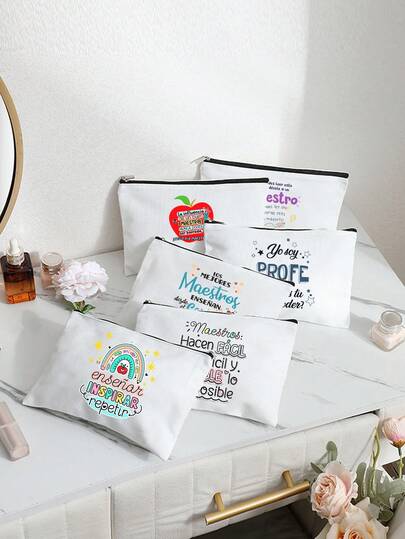 1 件装，印有“如果没有像您这样的老师，生活将黯然失色”字样的化妆包，旅行洗漱收纳包，派对礼物，拉链整理化妆包，轻便化妆包，旅行洗漱包，男女皆宜，送给老师的最佳礼物