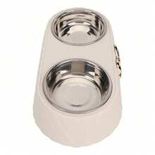 1 bát ăn và uống nước bằng thép không gỉ cho chó, có đế chống trượt, thích hợp cho mèo và chó nhỏ. - 1 lít - Xem 6