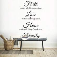 1pc Family Blessing Wall Sticker, Home Decor Wall Decal, Suitable For Living Room, Classroom, Back To School Supplies, Wall Sticker, Home Decor, Spring Decoration, Adds New Vitality To Home - Multicolor - View 5
