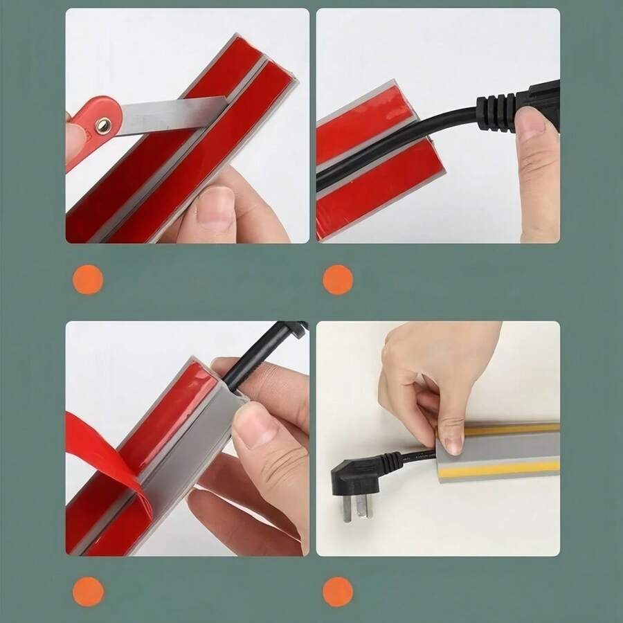 1PC Self-Adhesive PVC Cable Conduit - Flexible And Durable Cable Protection Cover, Easy To Clean, Used For House - D40 - View 1