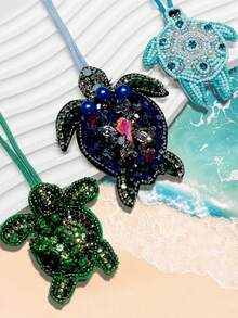 1pc Solid Color Studded Fashionable Elegant Chic Simple Cute Unique Interesting Animal Turtle Shaped Backpack, Shoulder Bag, Crossbody Bag, Tote Bag, Underarm Bag, Cosmetic Bag, Other Storage Bag, Pendant, Car Charm, Keychain, Belt Hanger, Luggage Tag, Identifier Charm, Suitable For Couples, Best Friends, Students, Men, Women, Office, Commute, Daily, Date, Holiday, Outdoor, Travel, Business Trip, Ideal Gift For Girlfriend, Mom, Birthday - Multicolor - View 2