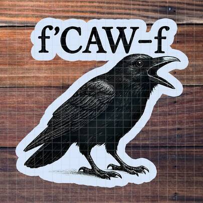 1张3英寸可移除防水户外PVC耐用乙烯基贴纸，趣味黑乌鸦“F'C*W-F”讽刺鸟类双关梗，病毒式传播，Z世代黑色幽默，个性十足，完美适用于笔记本电脑、手机、水瓶、滑板、头盔、日记本、汽车保险杠、笔记本、宿舍装饰、旅行行李箱等。是送给13-30岁青少年、女孩、男孩、梗爱好者和爱开玩笑的朋友的理想礼物。创意装饰贴纸，防水乙烯基材质，适用于任何光滑表面。