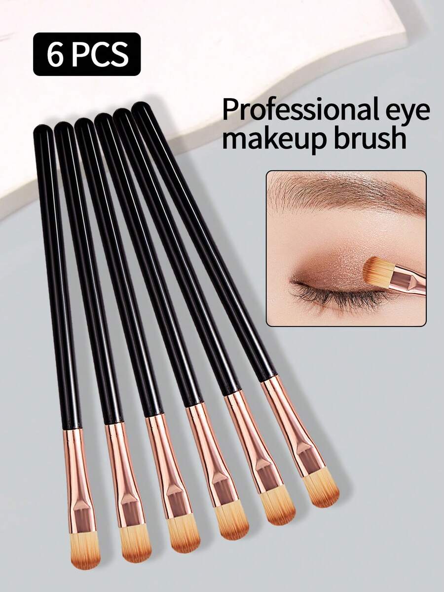 6支眼部细节刷套装 专业眼影晕染刷 适用于眼线、眉毛、遮瑕等彩妆