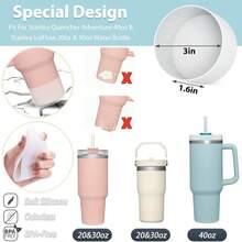 9pcs Silicone Spill Proof Stopper Set For Cup 6pcs Silicone Spill Proof Stopper,2pcs Straw Cover Cap,1pc Silicone Boot - Pink - View 2