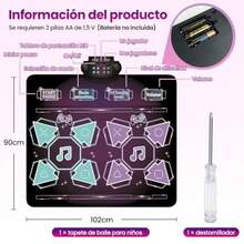 NIERBO Alfombra de Baile Juguetes para Niñas y Niños Almohadilla de Baile Electrónica con 8 Botones Iluminados Juego de Música al Aire Libre con 8 Niveles Regalos de Cumpleaños y Navidad - como en la foto - Ver 2