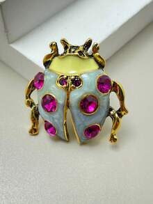 Một chiếc ghim cài hình bọ cánh cứng đính đá dành cho nữ, một loại ghim cài hình côn trùng, thích hợp để cài lên túi xách, áo len, áo khoác, mũ, giày dép, váy và bộ vest. - Bọ cánh cứng (4650) - Xem 6
