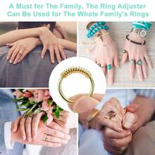 KLONKEE Gold Tone Ring Adjuster, Suitable For Loose Rings, 4/8/12 Pcs Plastic Protector Rings In Different Sizes For Jewelry Adjustment, Unisex Invisible Coil Wrap Style Ring Tightener, Just Insert To Reduce Ring Size Without Resizing - Yellow Ring Adjustment Pad - View 8