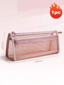 1 hộp đựng bút học sinh dung tích lớn, kiểu dáng tối giản, thanh lịch, có lớp lót trong suốt, thích hợp cho kỳ thi đại học, học tập, văn phòng phẩm, đồ dùng học tập và mùa tựu trường. - Nhiều màu - Xem 11