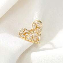 1PC Fashion Rhinestone Mini Heart Brooch Clothing Accessories Alloy Anti-Exposure Collar Pin Small Brooch - Love - View 5