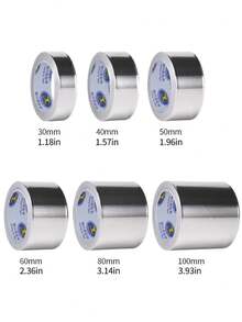1 Cuộn băng keo nhôm chịu nhiệt, chống thấm nước, màu bạc, kích thước 8cm x 10m, dùng để sửa chữa và bịt kín ống dẫn khí HVAC trong nhà. - Chiều rộng 80 mm - Xem 6