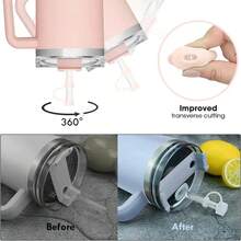 9pcs Silicone Spill Proof Stopper Set For Cup 6pcs Silicone Spill Proof Stopper,2pcs Straw Cover Cap,1pc Silicone Boot - Pink - View 3