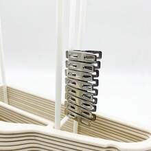 Organizador de Cabides (Pacote com 1) - Suporte Empilhável que Economiza Espaço para Cabides de Veludo e Plástico com Prendedores | Perfeito para Lavanderia e Organização de Roupas | Suporte Multiuso para Cabides e Prendedores - Ver 6