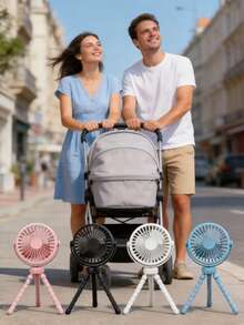 AOYI Portable Stroller Fan, Rechargeable Handheld Mini Fan, Flexible Octopus Design, 500mAh Battery USB Charging, 3-Speed Wind And Night Light Design, Summer Essential, Desktop Fan For Travel, Vacation, Strolling, Shopping, Beach, - Stroller Fan - View 2