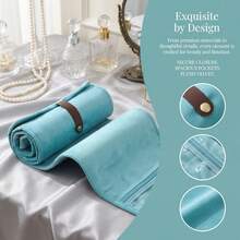 Premium Delicate Jewelry Storage Bag, Large Capacity Portable Jewelry Roll, Anti-Tarnish & Dustproof Jewelry Pouch, Travel Organizer For Bracelets Rings Earrings, Divided Compartment Design, Luxury Jewelry Roll For Gold Silver Accessories, Scratch-Resistant Storage Pouch For Home Desk Business Trips, Aesthetic Protective Jewelry Bag For Gifting - Multicolor - View 4