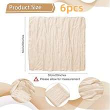 6/12/24pcs Cream Balinese Cheesecloth Napkins Decor, Suitable For Outdoor Events Such As Weddings, Bridal And Baby Showers, Birthday Parties, Mother's Day, Home Decor, Family Gatherings, Banquets, Receptions, Buffets, Picnics And Various Theme Parties. - Multicolor - View 20