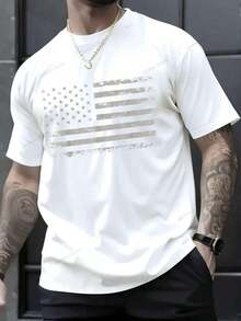 Graphic TeesUSA Flag American Flag United States Of America 4th Of July T-Shirt - 100% Cotton Graphic Tees Men, Summer Shirts Y2K Clothes, Matching Fits For Couples, Jamaica Nana Shirt T Shirts For MenLoose And Comfortabley2k Clothes Men Tshirts For Men - 白色 - 查看 6
