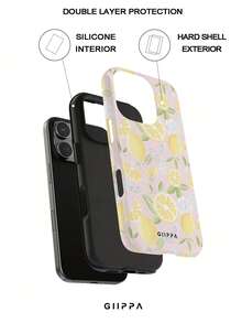 GIIPPA 一款清新手绘柠檬花卉图案手机壳，适用于 17 Pro Max，也适用于 16 Pro Max、15 Pro Max、14 Pro Max，韩式时尚趣味手机壳，兼容11/12/13/14/15/28 Pro Max Plus，男女皆宜的优雅设计，是圣诞节、情人节、复活节、婚礼季和生日送给女友的理想礼物 - 粉色 - 查看 3