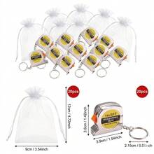 20 piezas de cintaétrica de 1.5 con llavero, regla metálica duradera para uso diario y artículos de. - Mini cinturón métrico - Ver 2