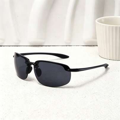 1副偏光飞行员时尚眼镜 | 黑色聚碳酸酯镜框和镜片 | 男士多功能运动眼镜 | 适合高尔夫、钓鱼、冲浪、驾驶 | 时尚户外眼镜 | 旅行配件 | 建筑